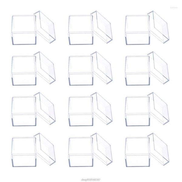 Embrulho de presente 12pcs Clear acrílico quadrado cubo de doces Caixas de tratamento de caixas de tratamento