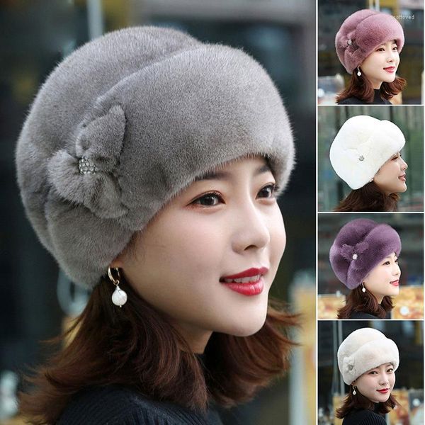 Berretti Cappello di moda invernale con bordo in pelliccia sintetica per donna Cappelli caldi alla moda per esterni Regalo di compleanno Vendita SUB