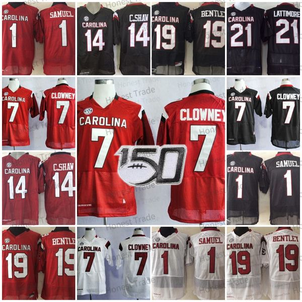 South Carolina Gamecock 1 Deebo Samuel Football-Trikot 19 Jake Bentley 7 Jadeveon Clowney 14 Connor Shaw Herren-College-Football-Trikots