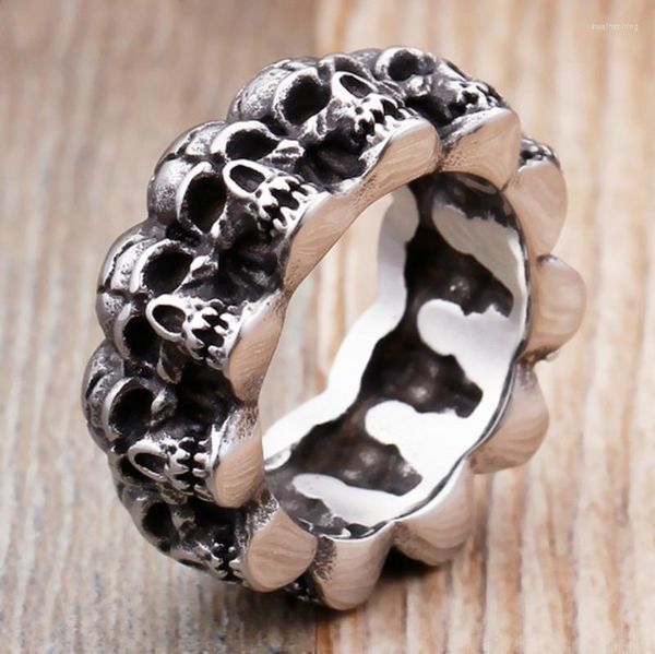 Cluster Ringe Vintage Mode Punk Schädel Männer Ring Goth Rocker Hippie Hipster Skelett Finger Männlich Groß Für Schmuck