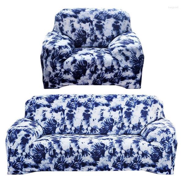 Fodere per sedia Graffiti include divano elasticizzato rivestito con rivestimento laccato blu scuro