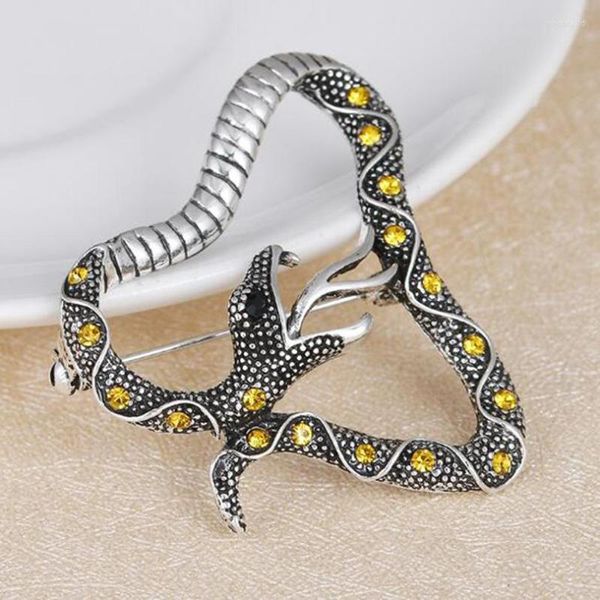 Spille Vintage Crystal Snake Spilla Spille Fashion Metal Ladies Party Jewelry Accessori per costumi Broche per regalo donna XZ275