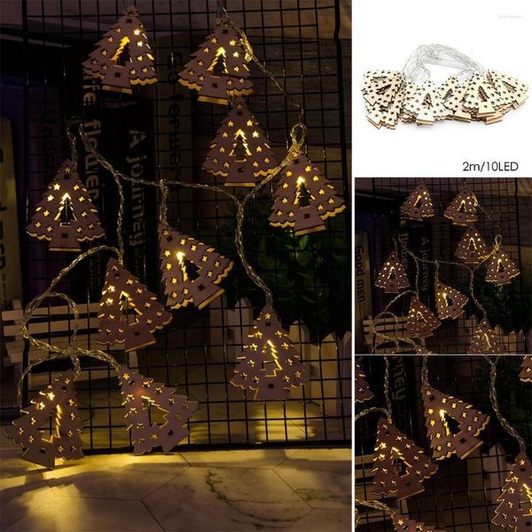 Strings moldam madeira 3V 50000h Aprox LED Tree 10pcs Christmas Branco Out Hollow Total Lights Warm Wedding Decorativo 2m