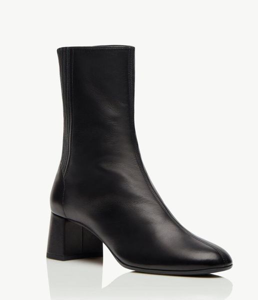 Botins Feminino Inverno Designer Aquazzuras Bota Forrada Saint Honore Bota enfeitada Preto vermelho Marrom Couro Genuíno Camurça Play Meia Panturrilha Salto Bloco Stretch