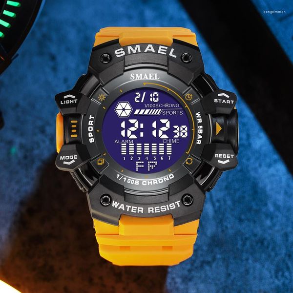 Orologi da polso SMAEL Orologi sportivi da uomo Quadrante grande Led Digital Electronics Di 2022 Fashion Watch Uomo Cronometro Outdoor Sport Clock