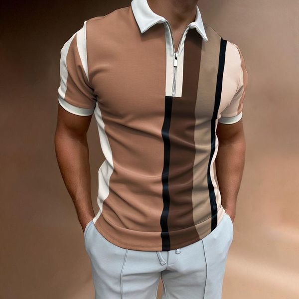 Polo da uomo Estate di alta qualità Casual Marca Manica corta Solido Uomo Colletto rovesciato Cerniere TEES Top 2023