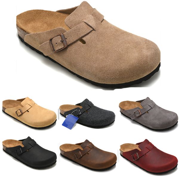 Boston entupida Paris Mens Cork Slippers feminino São de praia de praia Sandálias de borracha Moda Sapatistas planos Sapatos internos Treinadores de designer de luxo