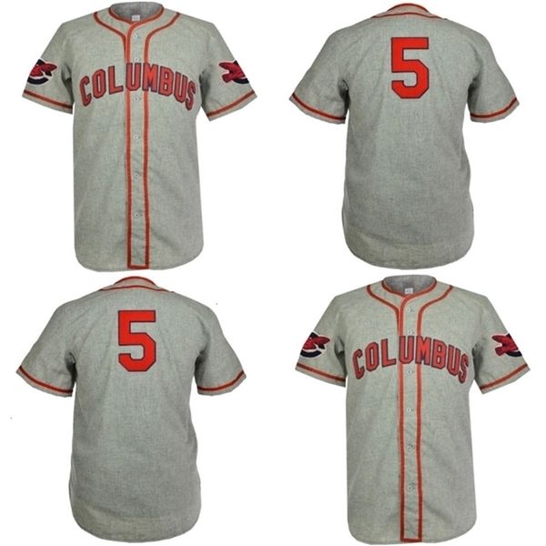 Glamitness Columbus Red Birds 1950 camisa de camisa de estrada personalizada Homens de beisebol juvenil de beisebol qualquer nome e n￺mero Double Stitched