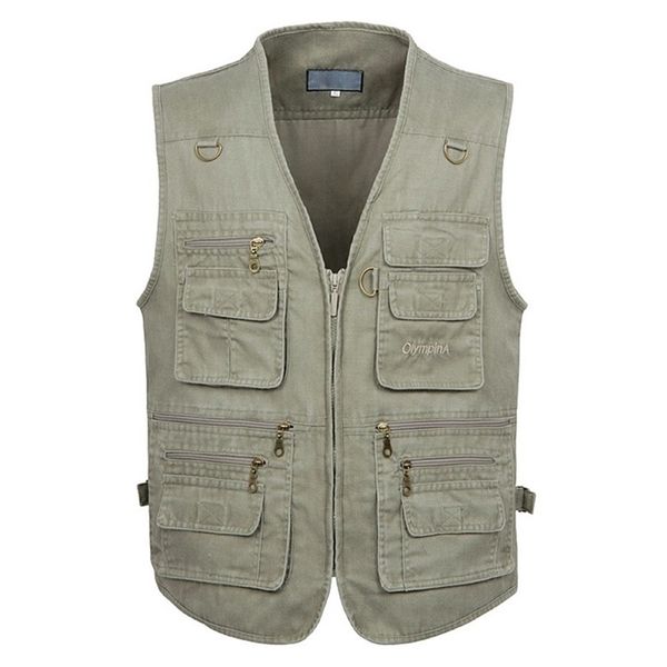 Gilet da uomo 8XL 9XL 10XL Maschio Casual Estate Gilet senza maniche in cotone di grandi dimensioni con molte 16 tasche Gilet multitasche da uomo Pograph 220919