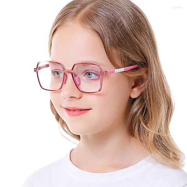 Occhiali da sole Occhiali miopi ipermetropi personalizzati Ragazzi Ragazze Anti luce blu 3-11 anni Bambini Quadrati TR Montatura in siliconeOcchiali da sole