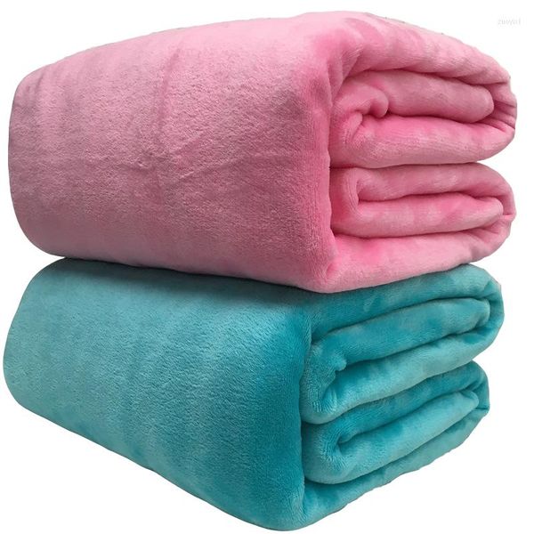 Coperte Morbido e caldo velluto corallo Coperta invernale Copriletto Copridivano Panno reticolare 220Gsm 6 Taglia sottile