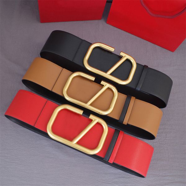 Cintura in pelle da uomo di design di lusso Cintura da donna Larghezza 7 cm Cintura con fibbia in oro Cintura di alta qualità Moda