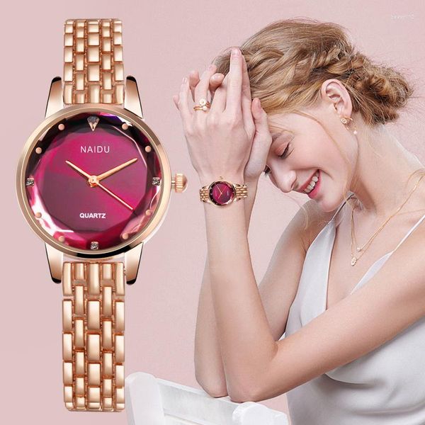 Orologi da polso Donna Sexy Piccoli orologi Orologio da polso da donna Zegarek Damski Quartz NAIDU Orologio da polso in oro rosa Montre Femme