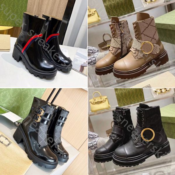 Top Women Martin Boots Designer Boot 2023 Moda tacchi alti Tacchi grossi Scarpe invernali antiscivolo con scatola Taglia 35-42