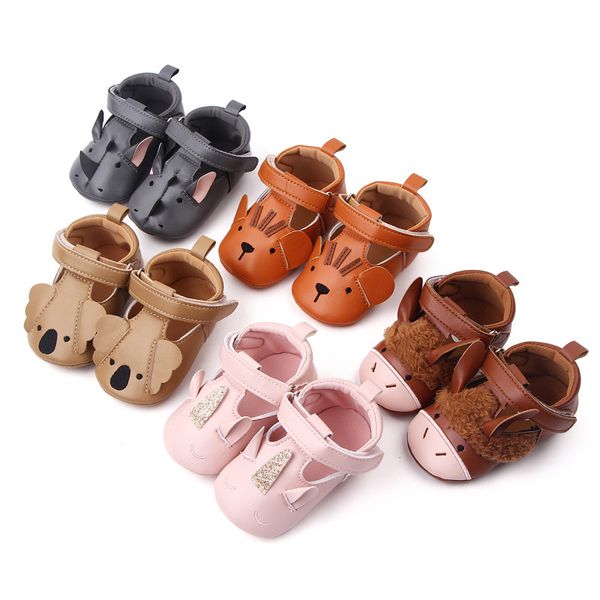 Scarpe da culla morbide per neonato per bambina, sneaker antiscivolo per neonati, scarpe per animali dei cartoni animati Prewalker