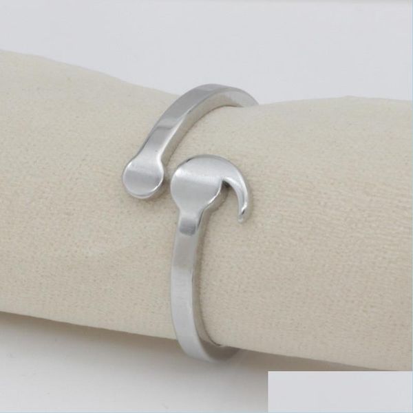 Clusterringe Edelstahlfinger Ringe 6-10 Größe Herz Semikolon Öffnen verstellbarer Ring für Frauen Männer Mode einzigartige Design Jewe Dhiqx