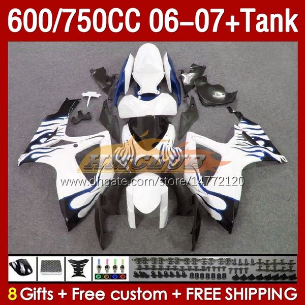 Инъекционная общеизменная бака для Suzuki GSXR 600 750 CC 600CC 750CC 2006-2007 154NO.151 GSXR-600 GSXR600 K6 GSXR750 06 07 GSXR-750 GSX-R600 2006 2007 OEM FARING FUME