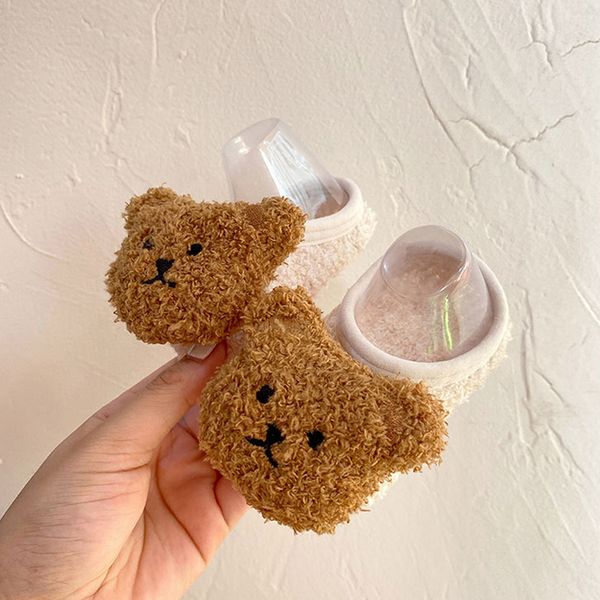 0-2 anos de idade Bear Bear Baby Socks Rec￩m-nascidos L￣o de Coral Sof