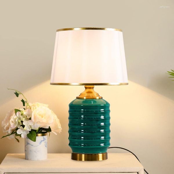 Tischlampen, amerikanische Keramiklampe, einfaches Wohnzimmer, Schlafzimmer, Nachttisch, warm, modern, antiker Stoff, dekorativ