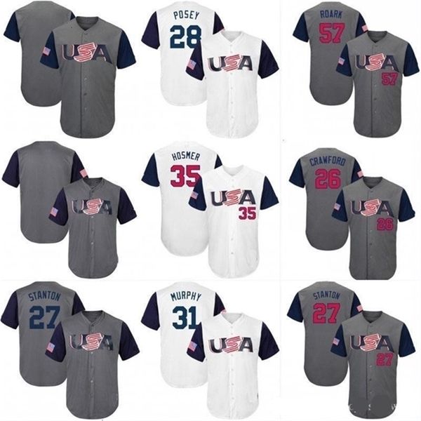 GlnNiK1 JUGEND Buster28Posey USA World Baseball Classic WBC-Trikot Adam Jones Matt Carpenter Giancarlo Stanton Michael Fulmer Paul Goldschmidt