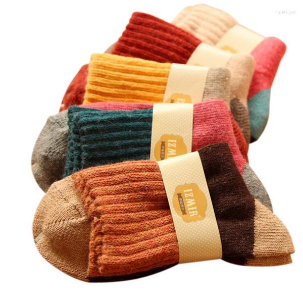 Frauen Socken Großhandel-Marke Winter Vintage National Wind Thermische Wolle Für Hohe Qualität Verdicken Warme 5 paare/los