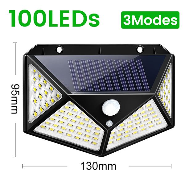 LED Solar Street Light Human Body Sensor Lâmpada IP65 Luz ao ar livre Ajuste automático Jardim de brilho