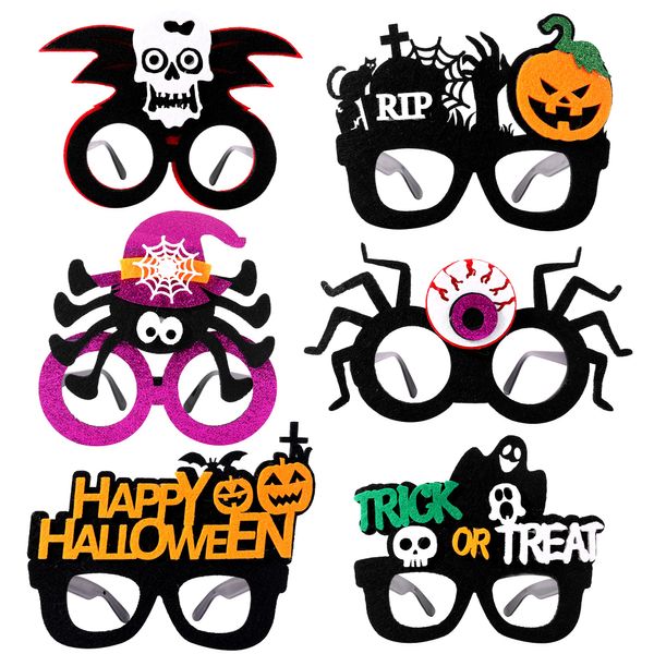 Decorazioni natalizie L Feltro Spettrale Occhiali di Halloween Confezione da 6 occhiali in plastica Party Po Booth Puntelli Cosplay per bambini Drop Yydhhome Amj7X