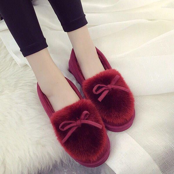 Slippers Bow Lady Light Beanie Shoes home Hotly Hotloged Hairy Women's
