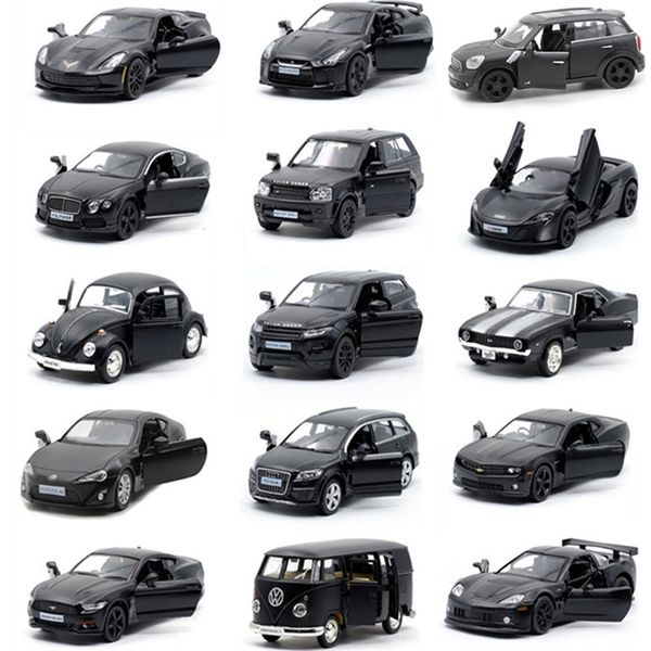 Diecast Model Car 17 Style 1 36 LELOO MODELO MATTE Black Simulação