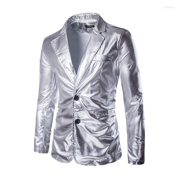 Abiti da uomo All'ingrosso- Personalità della moda Spettacoli teatrali Giacche da uomo Blazer Abito Argento Oro Nero Slim Cappotti impermeabili Maillot