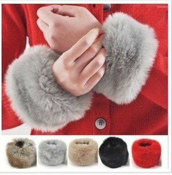 Berets 1 Paar verdicken Frauen Winter warme Handgelenk Arme Handschuhe Armband Manschette Armband Plüsch elastische Oversleeve Armwärmer