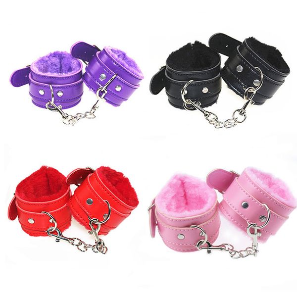 Articoli di bellezza 2022 New Hot Fashion PU Polsino in pelle Bracciale Catene alla caviglia Trattenuta regolabile Cintura sexy Trend Bracciali Giocattoli per adulti