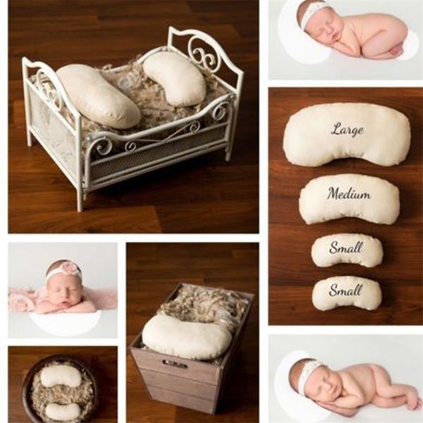 4 Pack Conjunto de adereços de pografia nascidos posando travesseiros de feijão Baby Fotographia Conjuntos de Acessórios Poliéster Polyster preenchido 220816