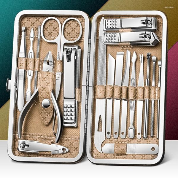 Professionelle Handwerkzeug-Sets schneiden Nagelknipser-Set voller Scherenbox Schrägmund-Pediküre-Ohrschneiden-Ohrpick