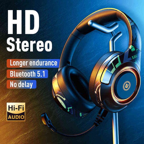 Headsets HIFI Stero Wireless-Kopfhörer mit abnehmbarem Mikrofon Bluetooth-Gaming-Headset für PS4-Switch Cellular Gamer T220916