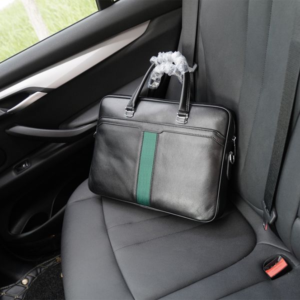 Designers luxos maleta cor sólida material letra design couro bolsa para laptop meninos bolsa para computador temperamento de negócios bolsas masculinas bolsas de ombro muito agradáveis