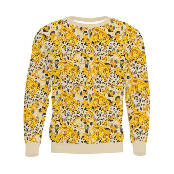 Männer Hoodies Sweatshirts Herbst/Winter Neue 3D Druck Goldenen Barock Leopard Hoodie Europäischen und Amerikanischen Lose Pullover Pullover