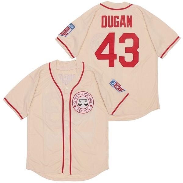 Glamitness #43 Jimmy Dugan Rockford Peaches Tom Hanks alle angedeutete Baseball -Trikots AAGPBL Eine Liga ihres eigenen Filmkost￼ms