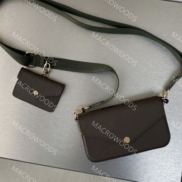 FELICIE STRAP borse a tracolla Pochette a cartella per donna borsa a tracolla firmata Luxury Cross Body Portacarte rimovibile borse vintage da donna Chiusura con bottone a pressione