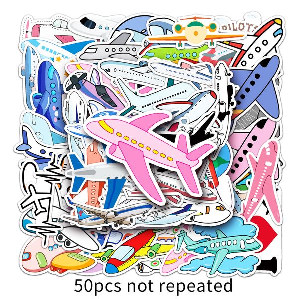 50PCS Graffiti Auto Stickers vliegtuig cartoon Voor Skateboard Baby Helm Etui Dagboek Telefoon Laptop Planner Decor Boek Album Kinderen speelgoed Gitaar koelkast DIY Decals