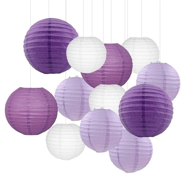 Andere Event Party Supplies 12 teile/los Chinesische/Japanische Runde Papierlaterne Weihnachten Hochzeit dekor geschenk handwerk DIY lampion weiß hängende laterne ball supplie 220916