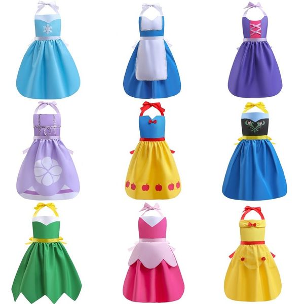 Aventais Kid Princess estilo adulto Party criativa Cooking Pintura Paier-filho Acessórios para panificação Baby Pinafore Girls Presente 220919