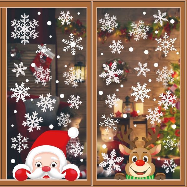 Decorações de Natal l Adicionar Window Flakes Snow Clings adesivos Decal