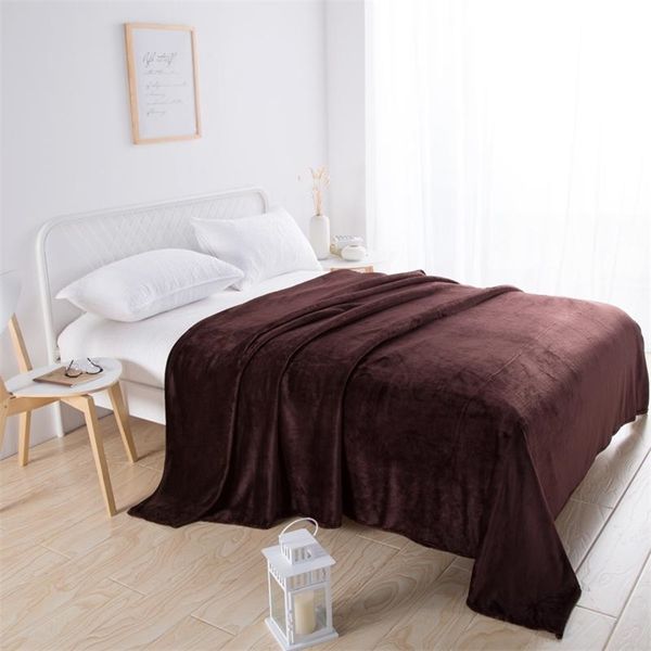 Cobertores Breito de veludo dourado marrom escuro coral para sofá arremesso de ar leve Flanela mecânica de flanela mecânica Winter Soft quente 220919