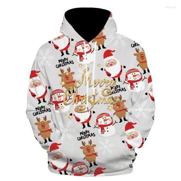 Herren Hoodies Herren Sweatshirts Pullover Mit Kapuze Weihnachten Schneemann Warm Neuheit Hässliche Druck Frauen Weihnachtsmann ChristmasMen's