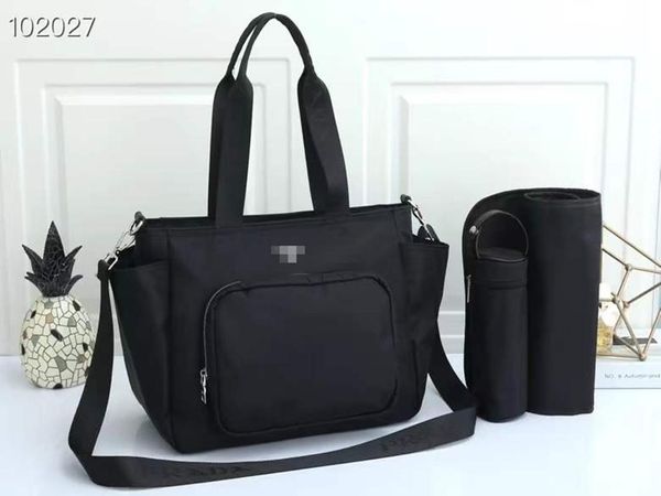 Wickeltaschen, wasserdicht, für Mama, Windeltasche, für Kleinkinder, Baby, Reißverschluss, braun, kariert, bedruckt, Rucksack, Messenger-Windelstapler, Innentasche