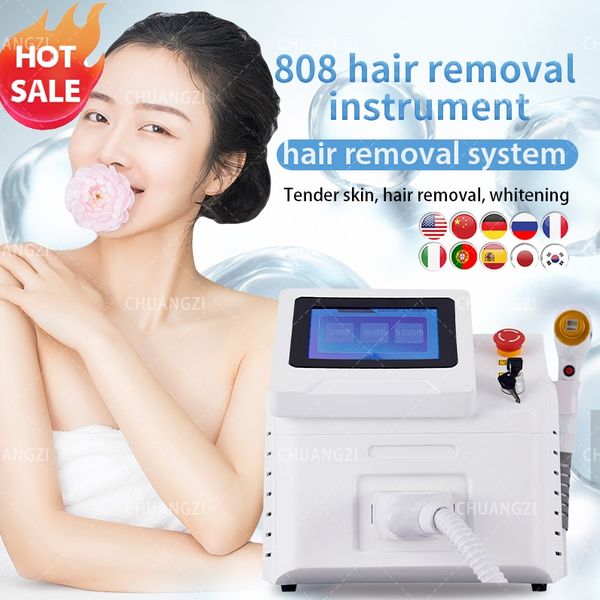 808nm 755nm 1064nm Diodo RF Equipamento a laser Laser Bikini Linha Remoção de cabelo Máquina de clareamento de beleza