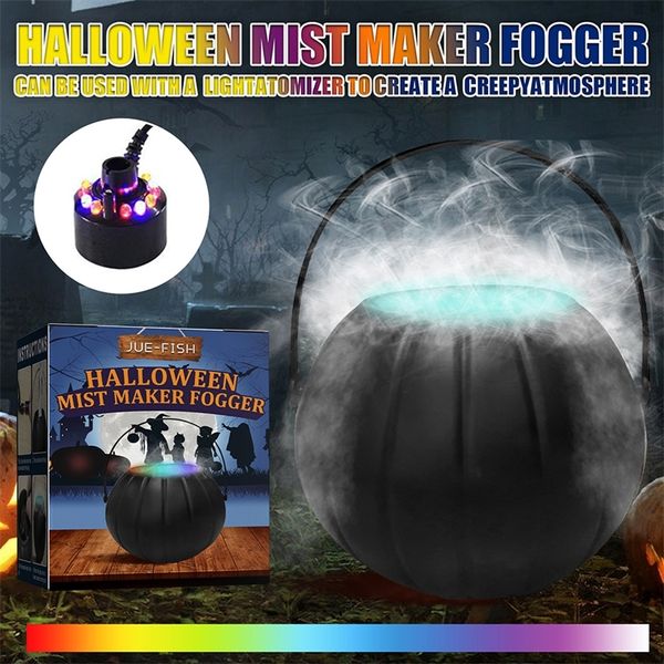 Dekorative Objekte Figuren Halloween Hexe Topf Rauchmaschine Nebelmaschine Wasserbrunnen Ger Farbwechsel Party Prop Dekoration 220919