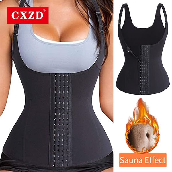 Womens Shapers CXZD Waist Trainer Cincher Body Shaper Intimo Lingerie 4 Petto Pancia Addominale Trimmer Corsetto Fat Burning Vest 220919