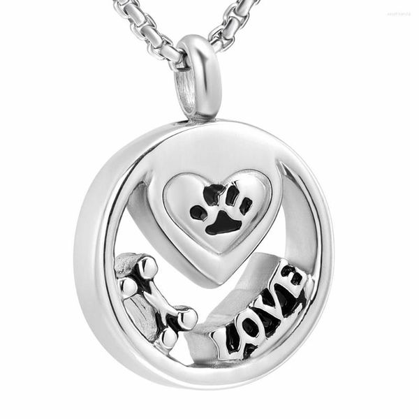 Colares pendentes para sempre amor cão cão manchas de aço cremação urna colar cinzas holder jóias para animais de estimação
